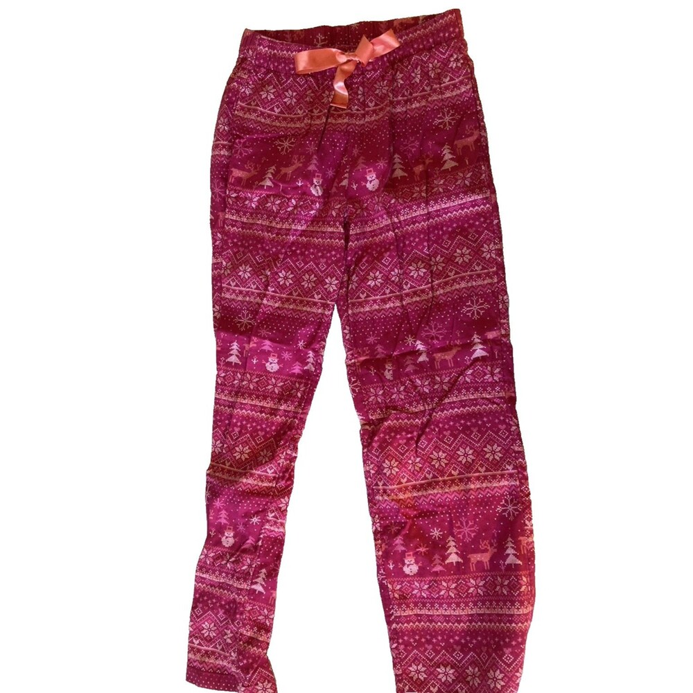 Magellan Outdoors Women's Sleep Pajama Lounge Pants Snowflakes Red Size 2XL